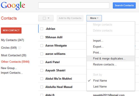 how to merge contacts in google contacts