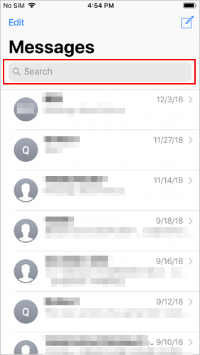 how to search for old text messages in messages app