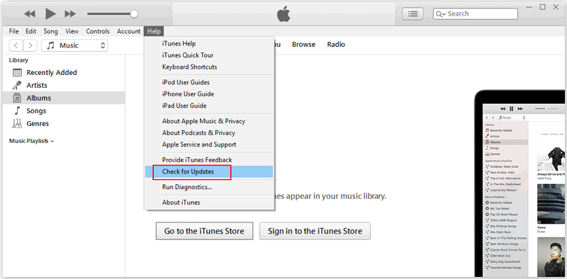 Update iTunes to Fix iPod will not Sync