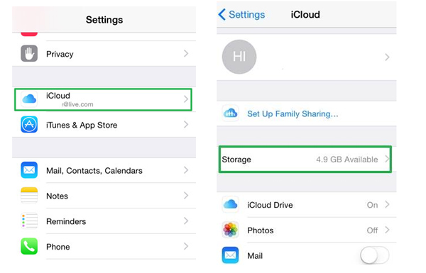 check icloud storage to fix contacts not transferring to new iphone