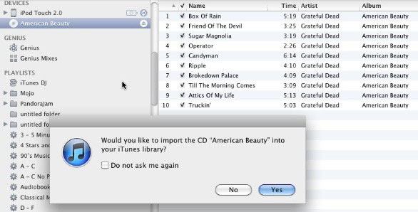 rip the cd music with itunes