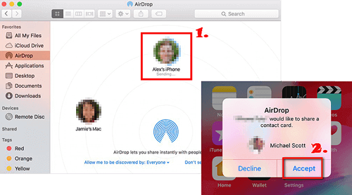 transfer music from mac to iphone via airdrop
