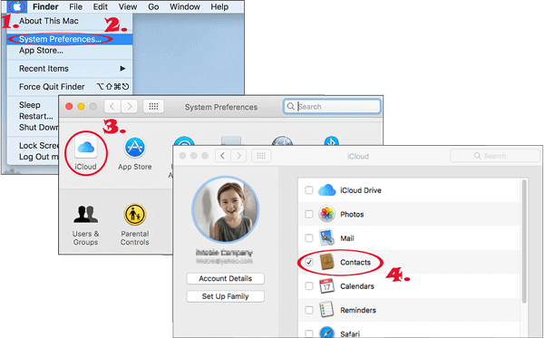 sync contacts from imac to iphone