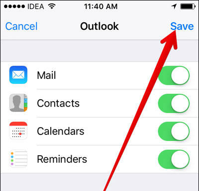 add outlook calendar to iphone