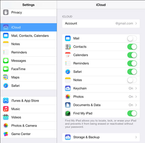 backup ipad files to icloud