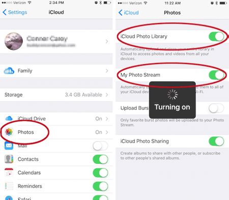 upload iphone photos to icloud