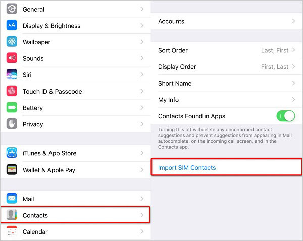 copy contacts on sim card to iphone