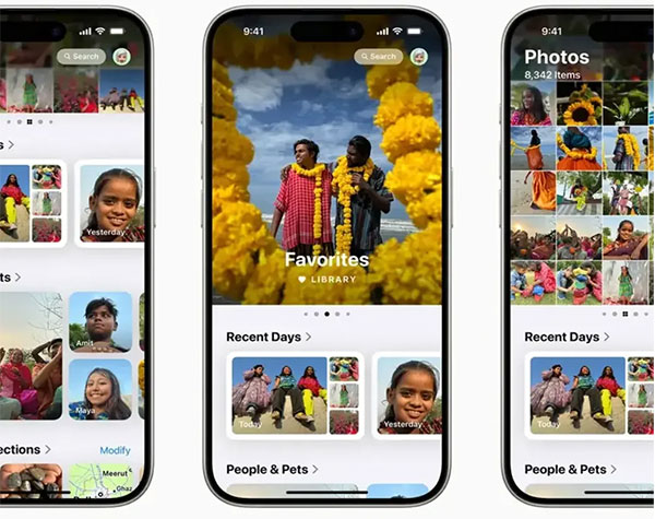 more unified layout of ios 18 photos management