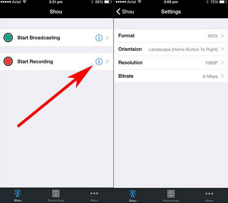 start recording ipad screen with airshou