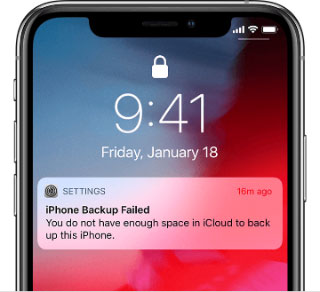 iphone backup failed notification