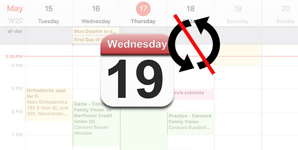 iphone calendar not syncing