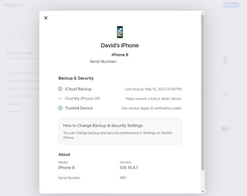 check imei from apple id