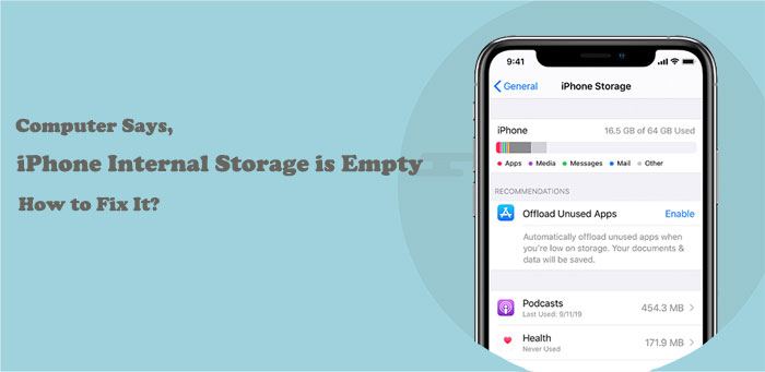 iphone internal storage empty