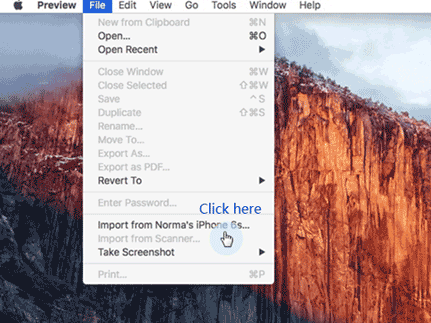 transfer files from iphone to imac with preview