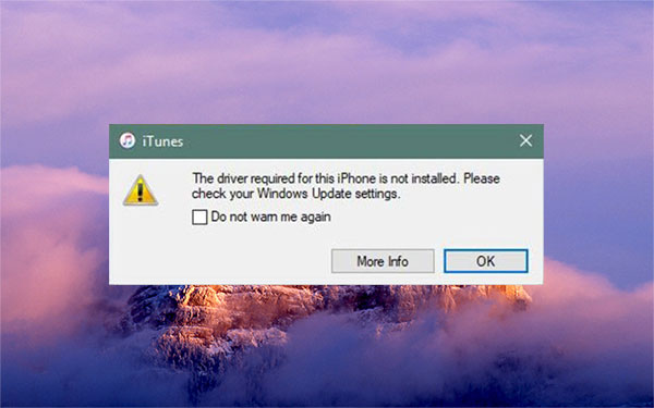 itunes driver not installed