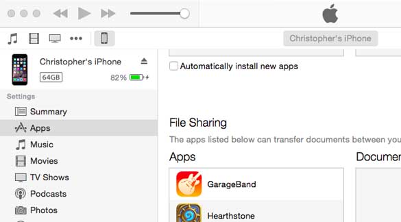 transfer data using itunes file sharing