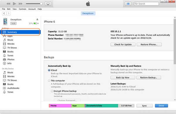 backup ipad with itunes
