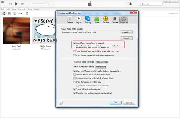 keep itunes folder organized