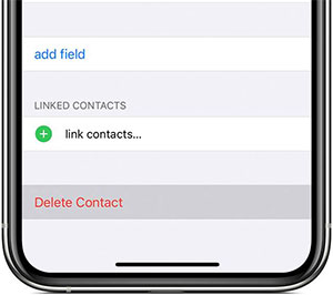 delete a contact on iphone