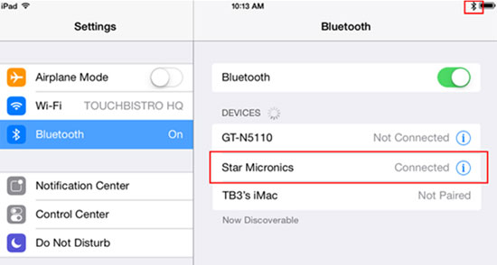 how to link iphone to ipad by bluetooth