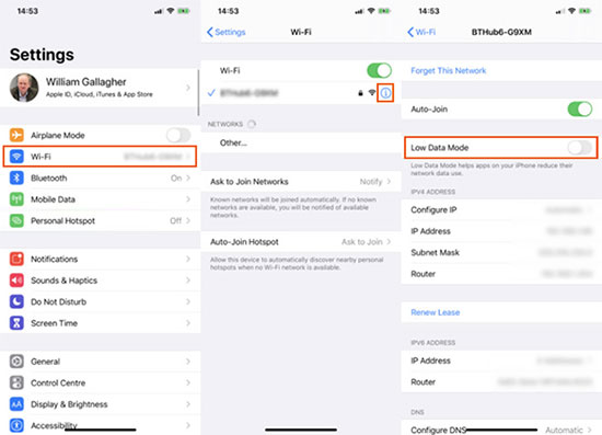 disable low data mode