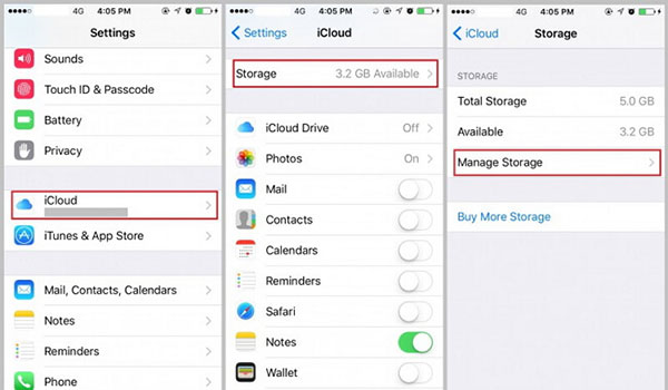 clear icloud storage