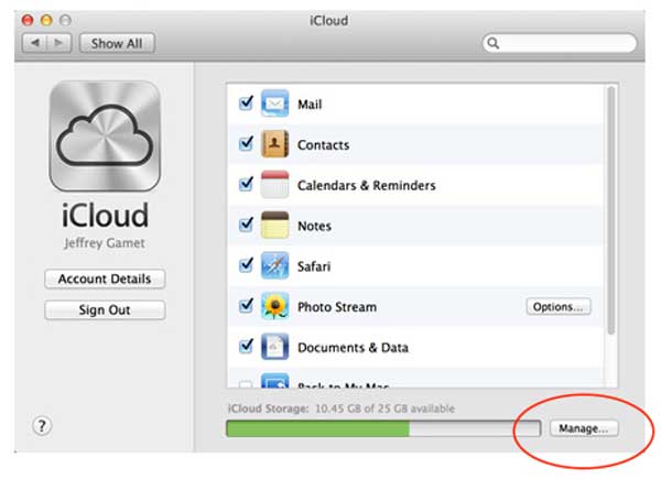 manage icloud