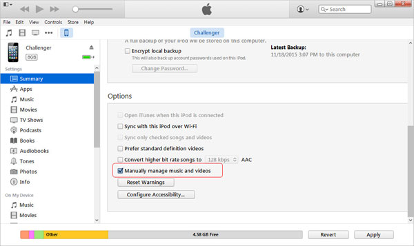 how to copy music from itunes to iphone without syncing manually
