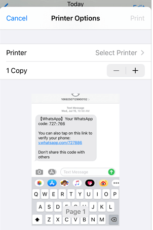 how to print from whatsapp by taking screenshots