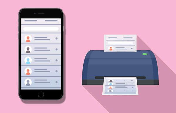 how to print contacts from iphone