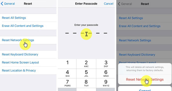 iphone network reset