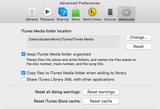 clear itunes cache