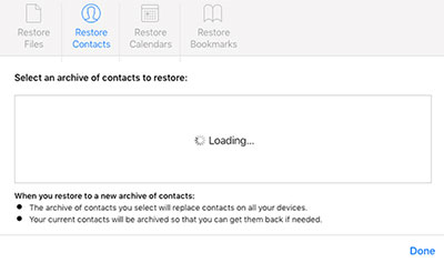 restore contacts from icloud dot com
