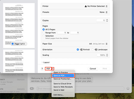 save iphone text messages to pdf with macos messages app