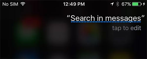 how to search for messages on iphone using siri