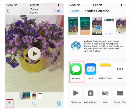 send iphone videos via sms