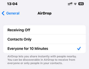set airdrop up on iphone
