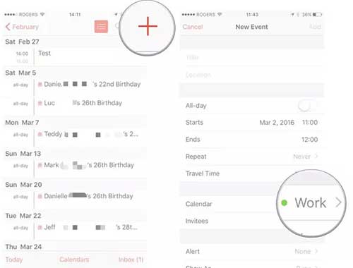 how to share calendar on iphone via family sharing