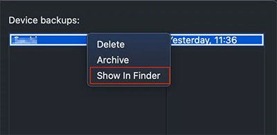 find iphone backup from mac