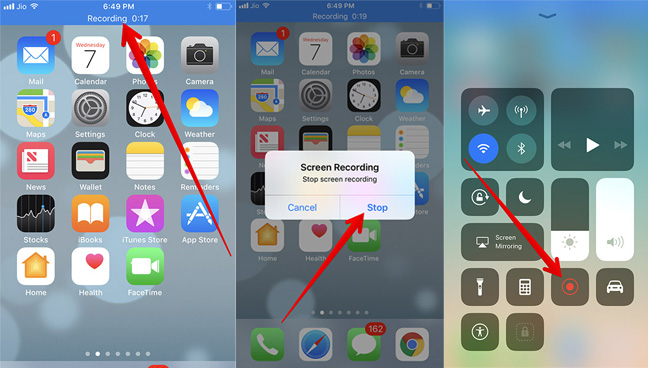 stop iphone screen recording