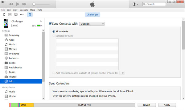 how to import outlook contacts to iphone via itunes