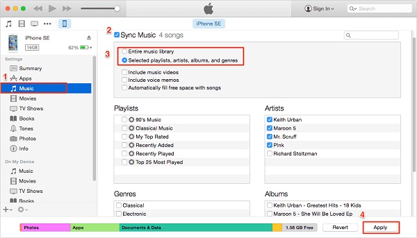 transfer apple music to an android phone via itunes