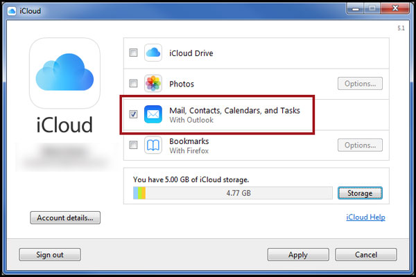 how to sync outlook contacts to iphone using icloud