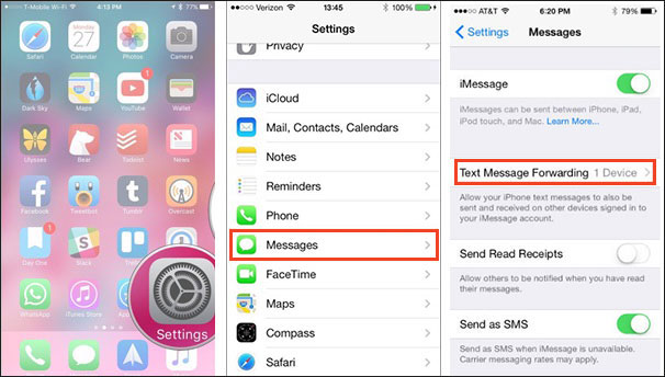 how to sync messages from iphone to mac by forwarding messages