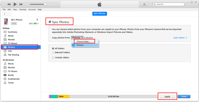 sync sd card files to iphone