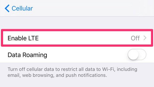 disable lte