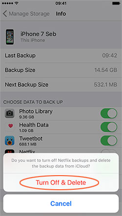 speed up icloud backup by avoiding large files
