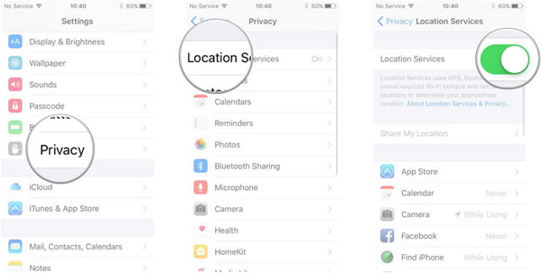 stop location services on your phone