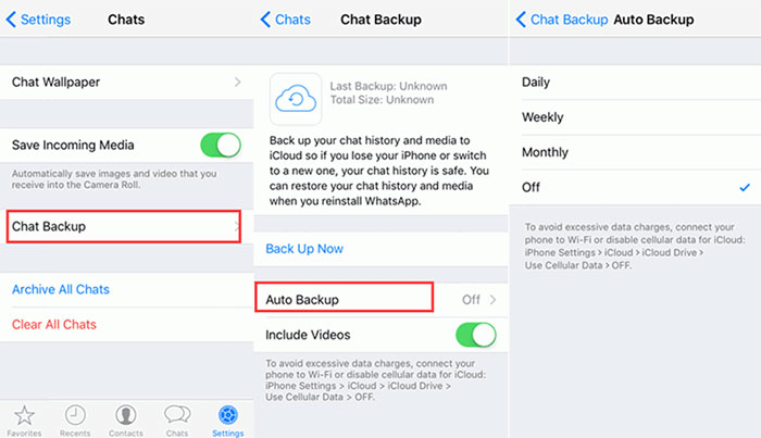 turn off auto backup in whatsapp