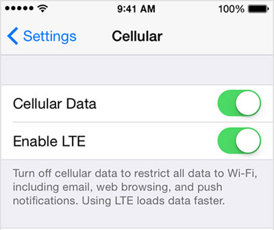 allow imessage to use cellular data